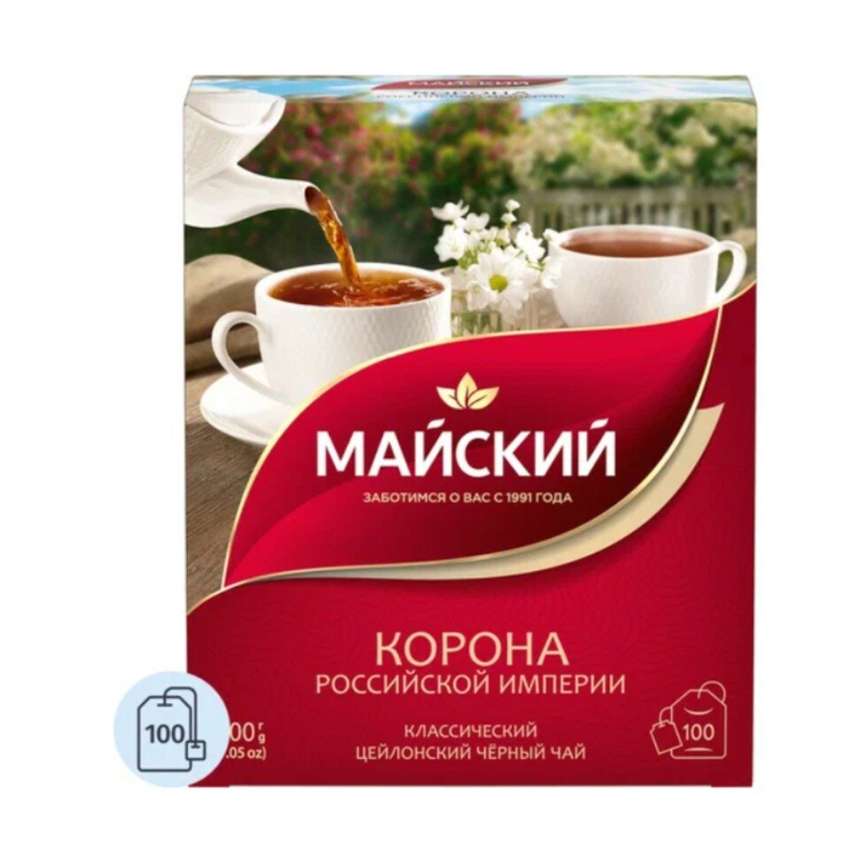 Чай черный Майский Корона Российской Империи 100 пакетиков — купить в ...