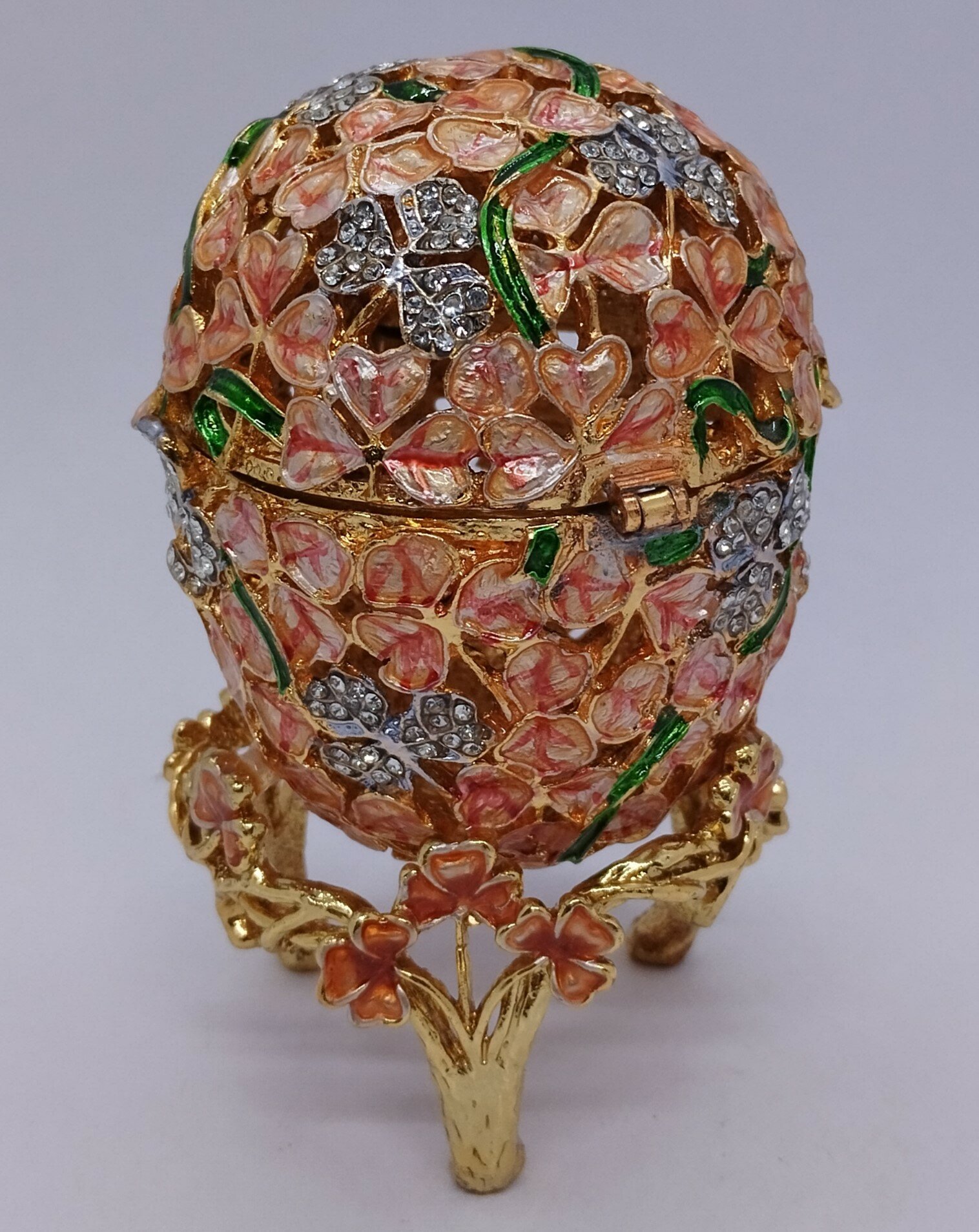 Яйцо Фаберже "Клевер", розовое, 535 арт.