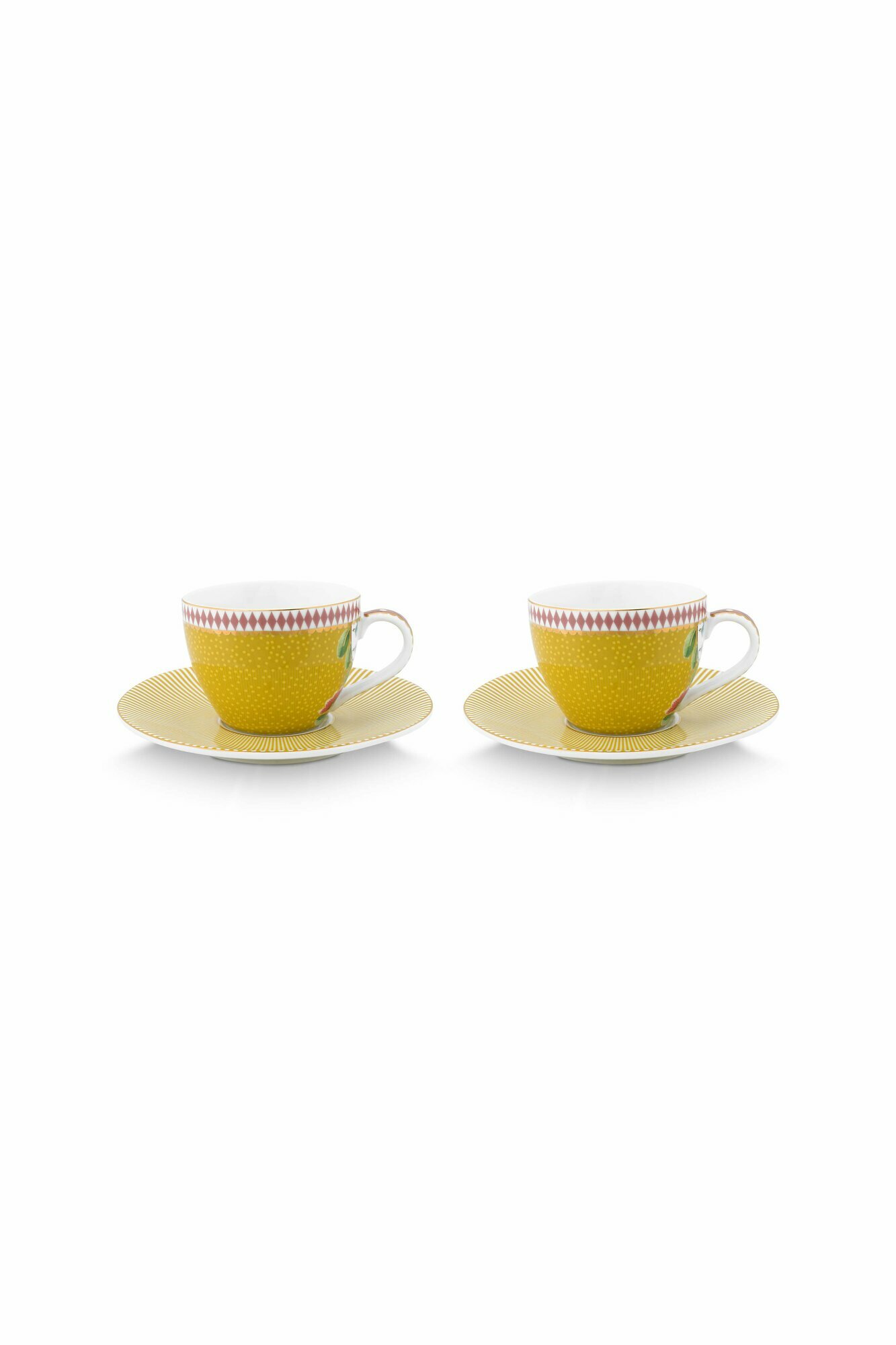Набор из 2-х чашек для эспрессо с блюдцами La Majorelle Yellow 120 мл Pip Studio