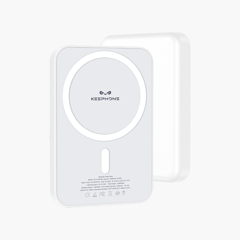 Беспроводной Power Bank Keephone, MagSafe, 5000mAh, белый