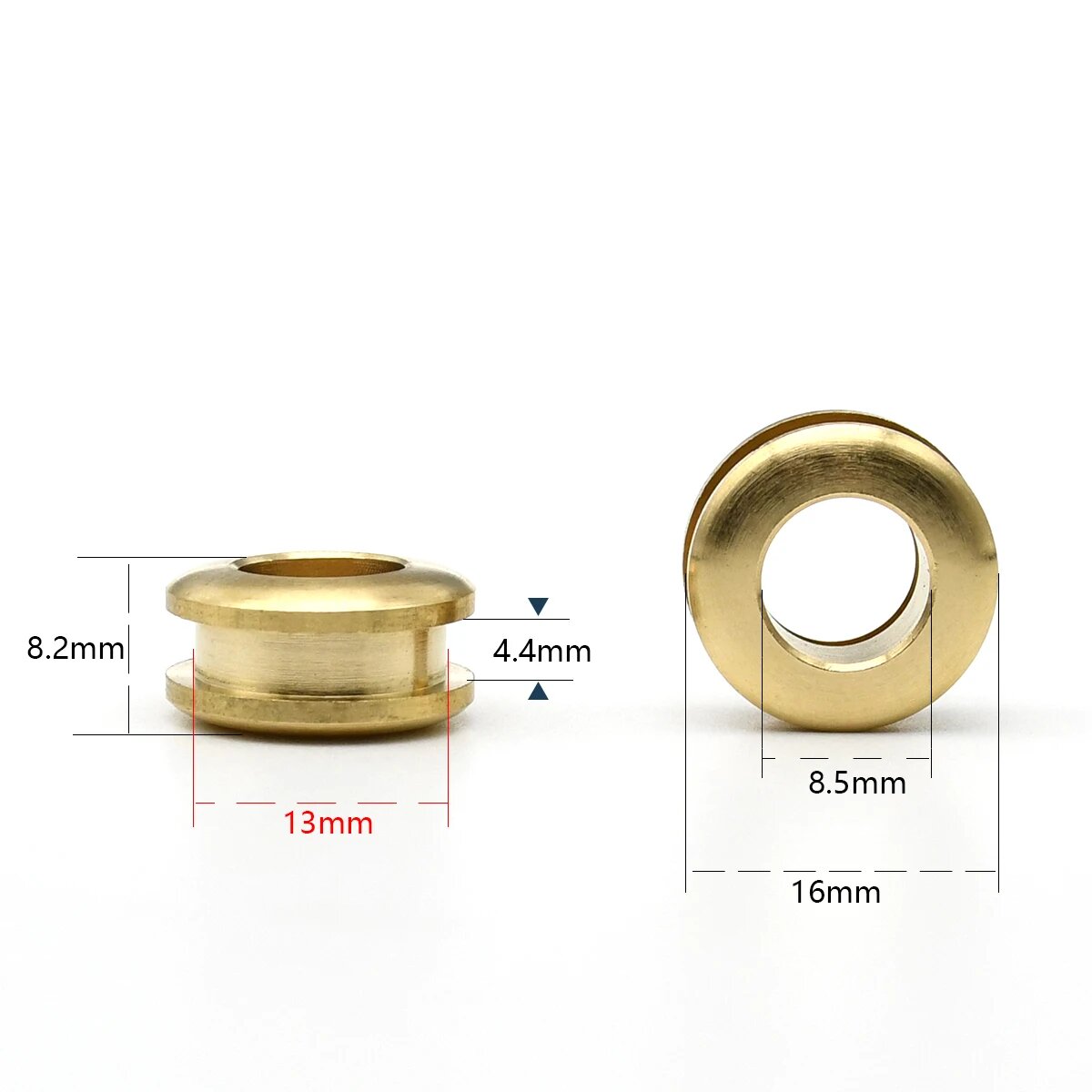 Латунные люверсы 2 шт, 16 x 8.5mm