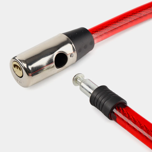 Замок велосипедный Sindis, с двумя ключами, влагозащищенный, 70см, красный