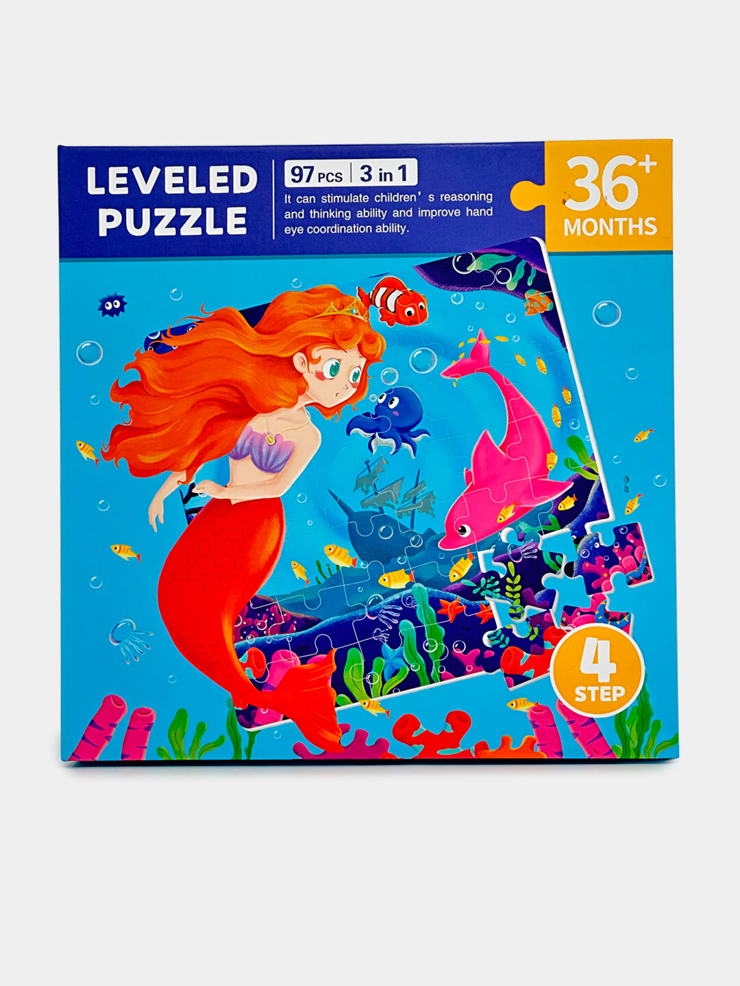 Магнитный пазл-головоломка "3 в 1" для малышей, пазл-книга из дерево, 18х18 см — фото 1