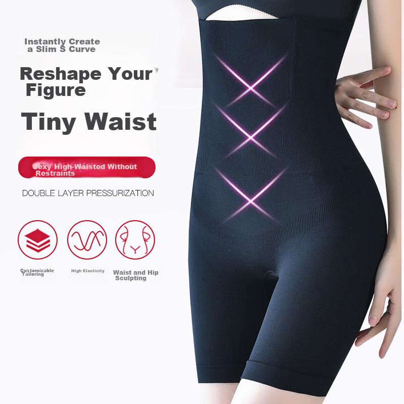 Langsha High-Waisted Seamless Postpartum Shapewear Shorts for Women, Tummy Control, Butt-Lifting, Belly Slimming, Body Shaping, Waist Cinching, Safety Shorts