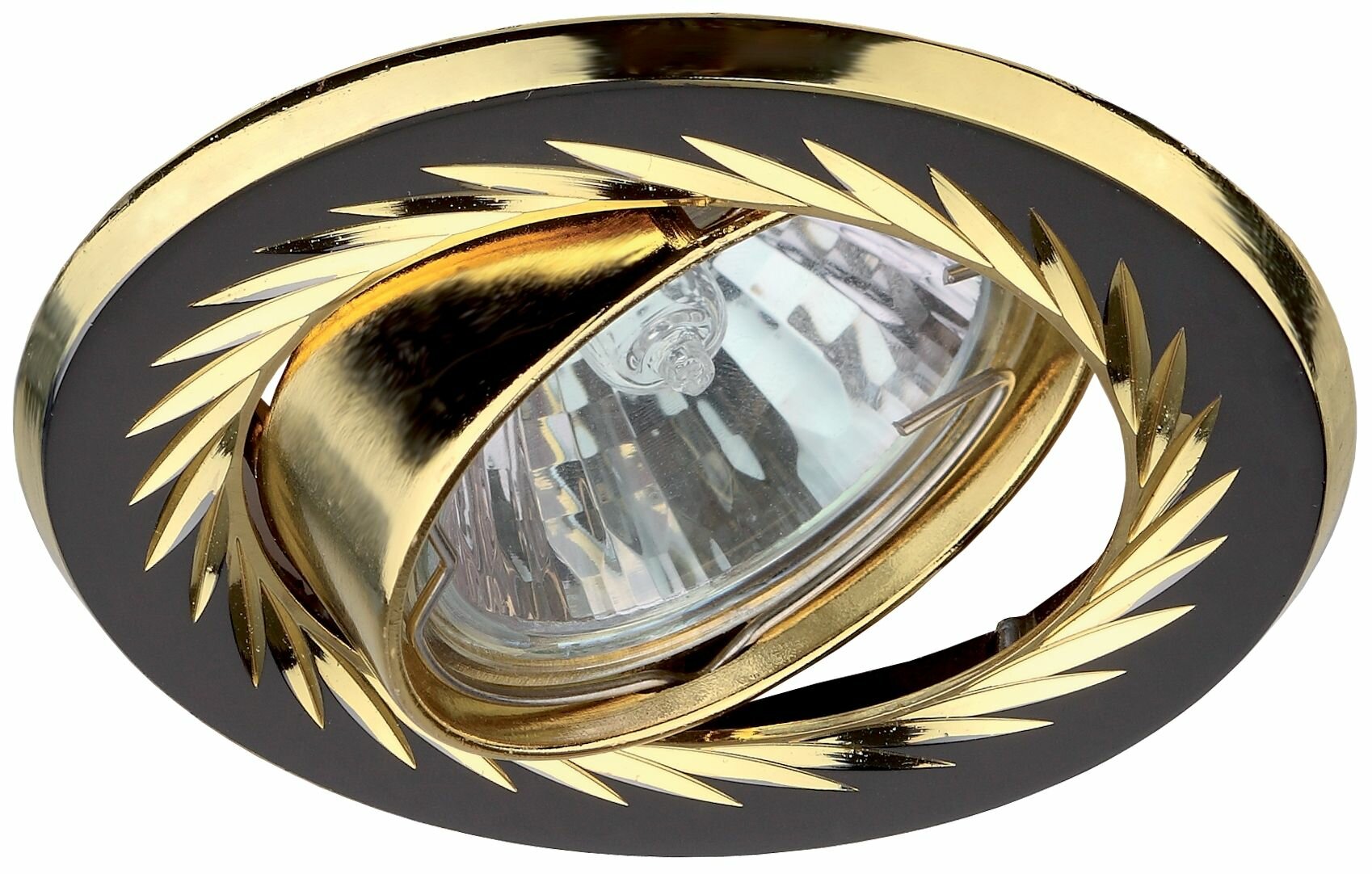 Светильник потолочный встраиваемый точечный ЭРА MR16 GU5.3 50W черный металл/золото