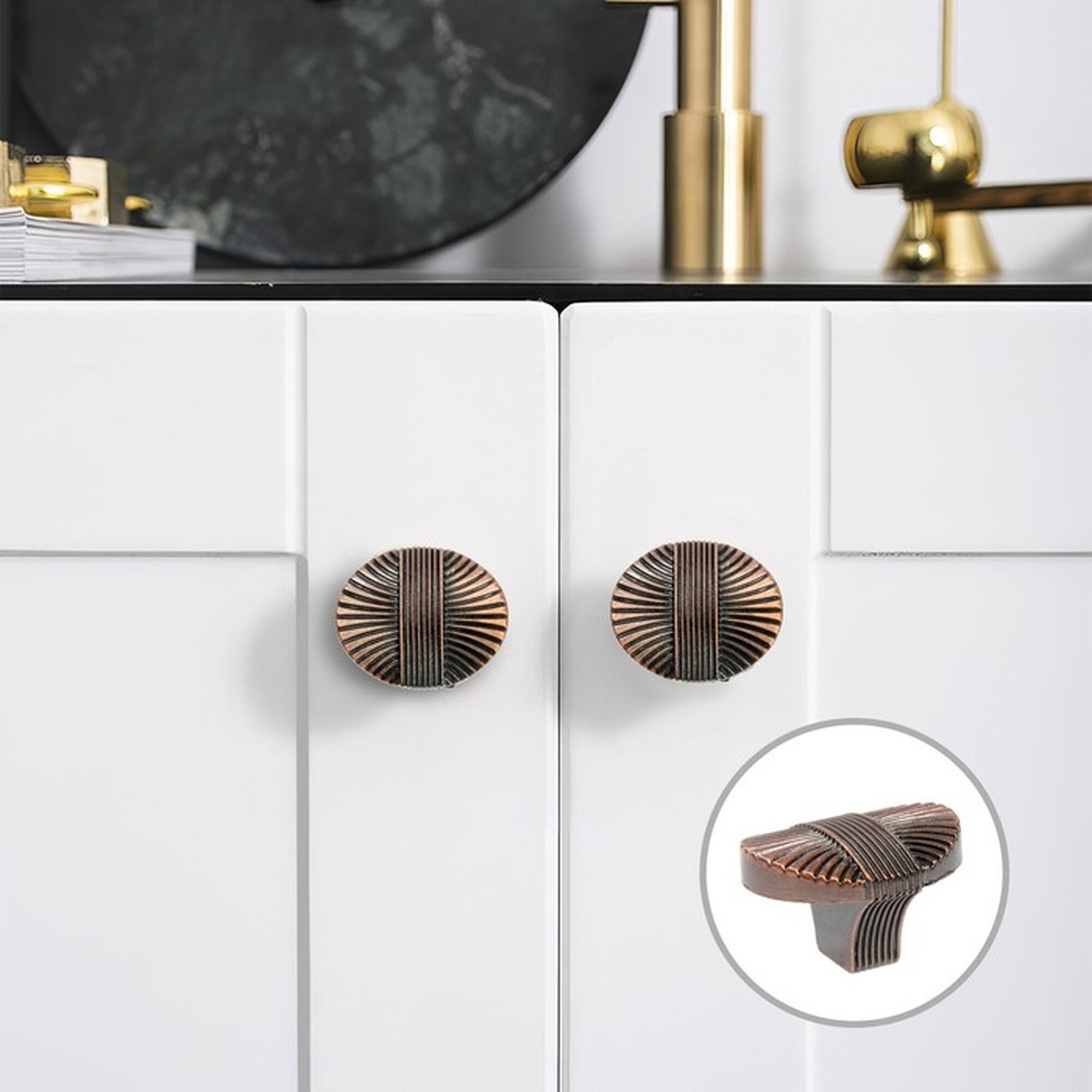 Ручка мебельная CAPPIO цинк d=35 мм цвет медь