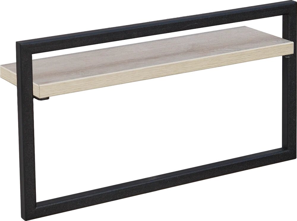 Полка AQUATON Лофт Урбан 1A255403LQX50 40 см  с полотенцедержателем  прямая  черная  матовая  полка для ванной  с бортиком