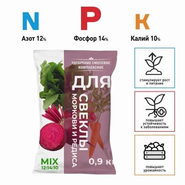 Удобрение Нов Агро для свеклы редиса и моркови 900г