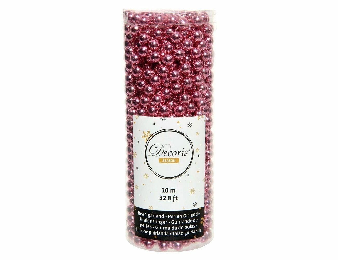 Бусы пластиковые лесной бисер цвет: сладкий розовый 8 мм 10 м Sparkling Year 2025