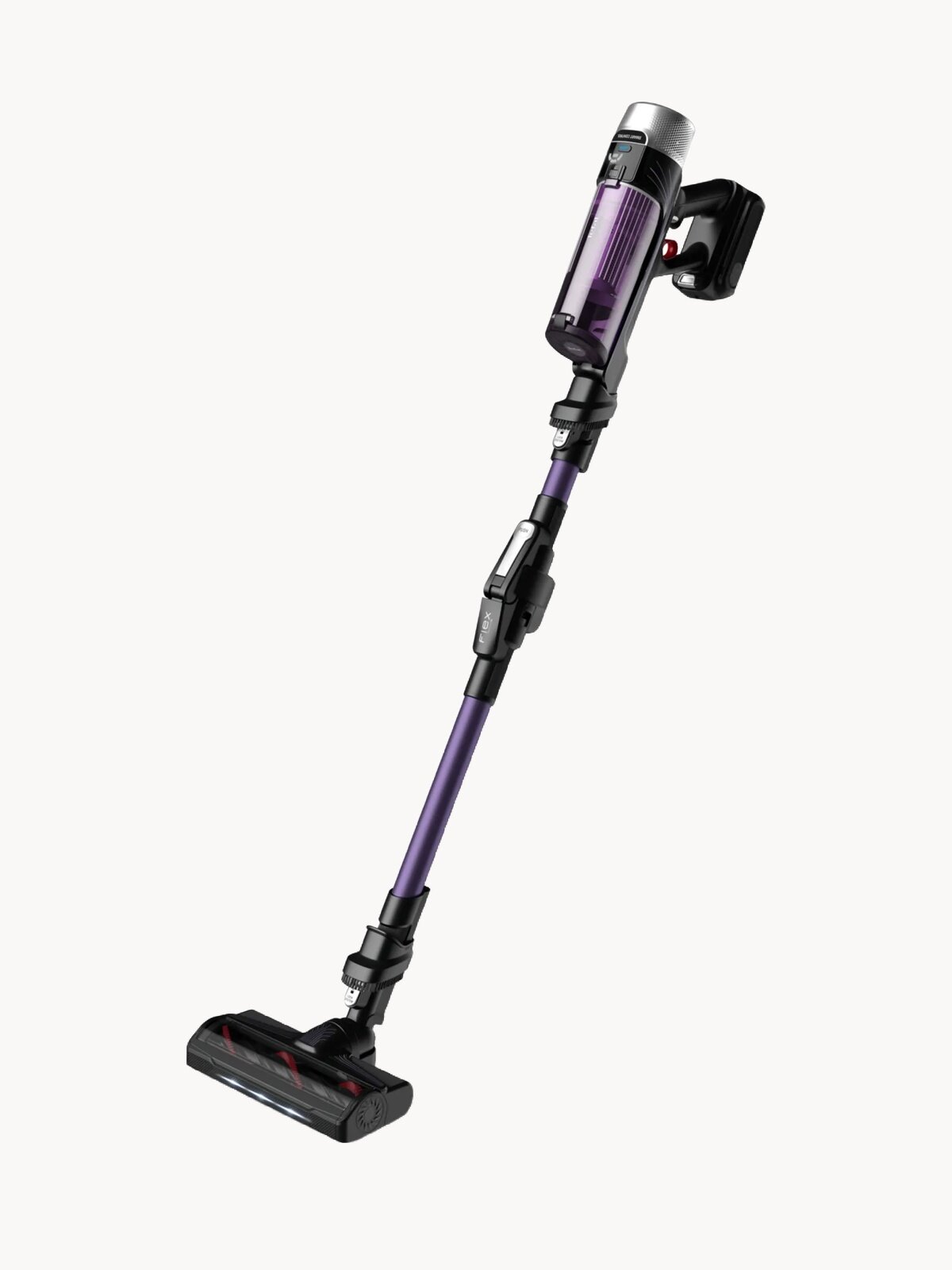 Вертикальный беспроводной пылесос Tefal X-Force Flex 9.60 Allergy TY2039WO, с автоматической регулировкой мощности, Smart-дисплеем, фиолетовый