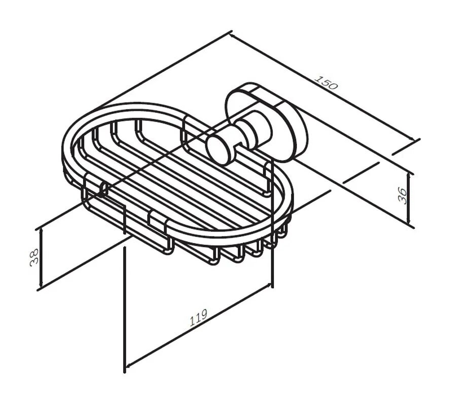 Мыльница-решетка, хром, AM-PM — фото 1