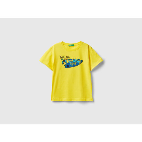 Футболка UNITED COLORS OF BENETTON, размер 90, желтый футболка united colors of benetton для мальчика 22p 3096c14mh 101 m