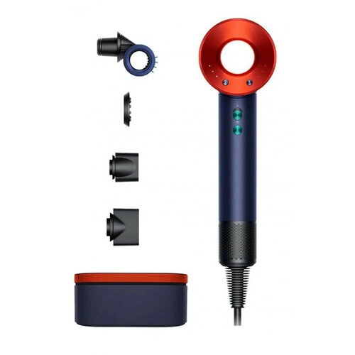 Фен Dyson Supersonic HD15 gift box HK, prussian blue/topaz orange dyson filter cover for supersonic hair drier grey