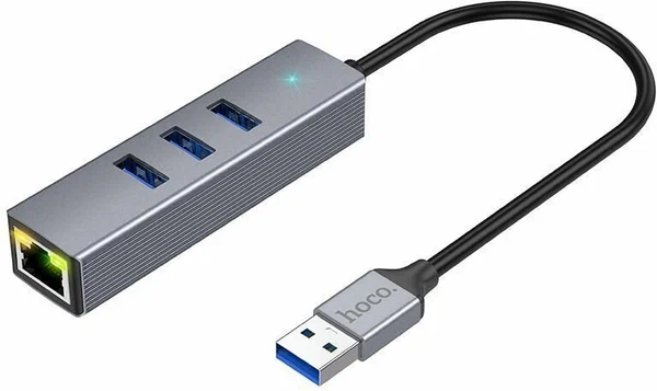 USB Хаб Hoco HB34 4 в1 серый*