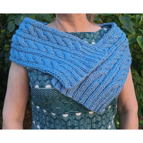 фото Шарф ,110х16 см, синий неувядающее настроение