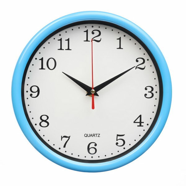Часы настенные серия: Классика плавный ход d-20 см голубые