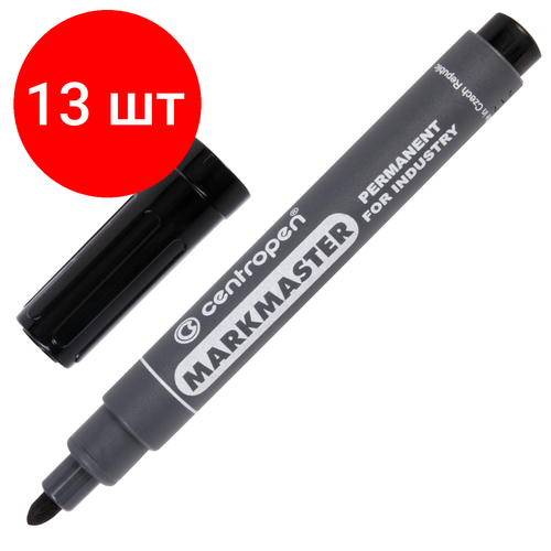 Комплект 13 шт, Маркер перманентный для промышленной маркировки черный CENTROPEN Marksmaster, 1.5 мм, 8599, 5 8599 0112