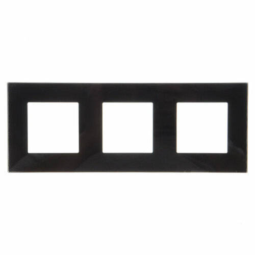 Рамка-3 BingoElec M1-3FBlack чёрное стекло