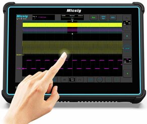 Осциллограф цифровой Micsig TO1004 планшетный (100МГц, 4 канала, тачскрин, Android, аккумулятор, Wi-Fi, HDMI, декодирование)