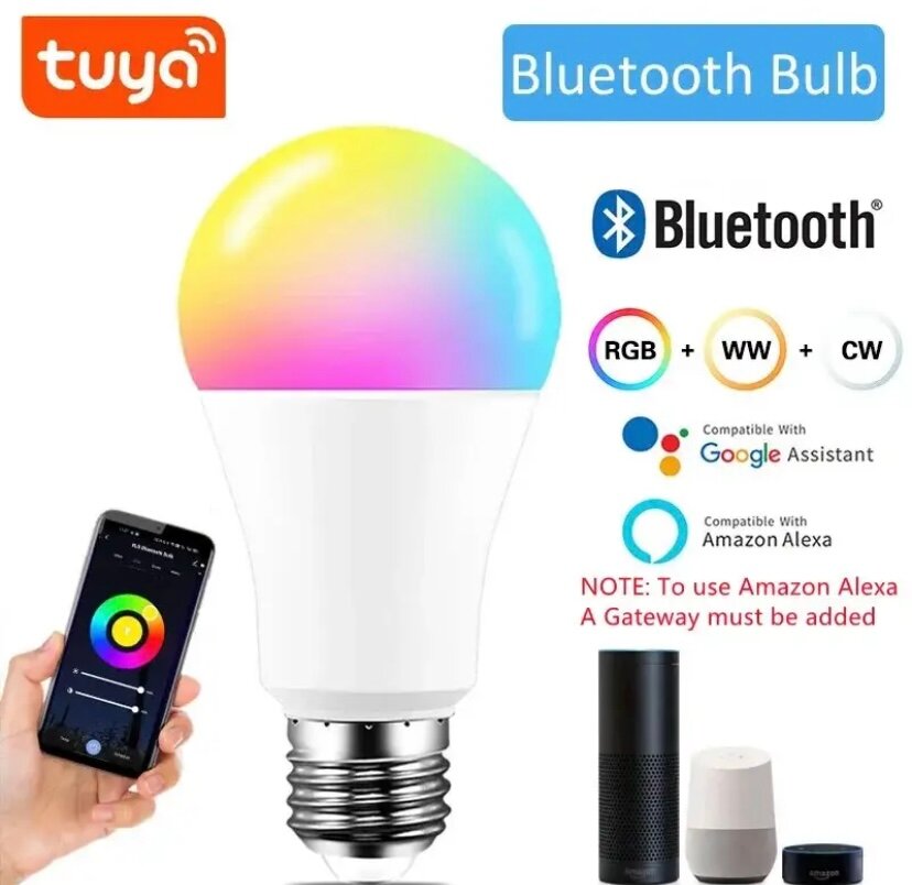 Умная светодиодная лампочка цветная E27 Bluetooth
