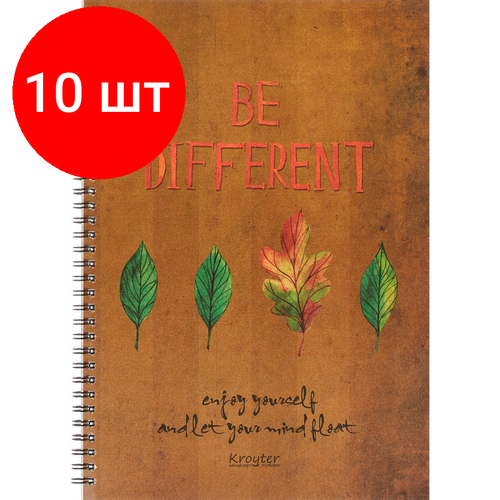 Комплект 10 штук, Тетрадь общая Kroyter 60л, кл, А4, спираль, блок 65гр, Эко, арт.06449