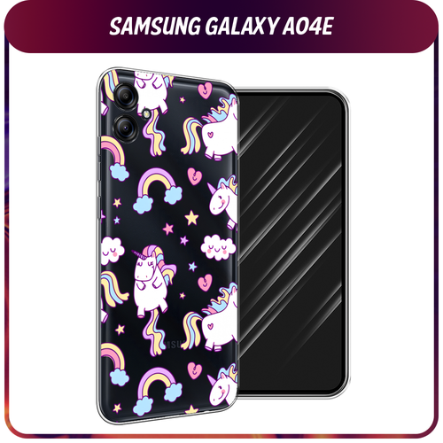 силиконовый чехол волна в канагаве на samsung galaxy a04e самсунг галакси а04е Силиконовый чехол на Samsung Galaxy A04e / Самсунг A04e Sweet unicorns dreams, прозрачный