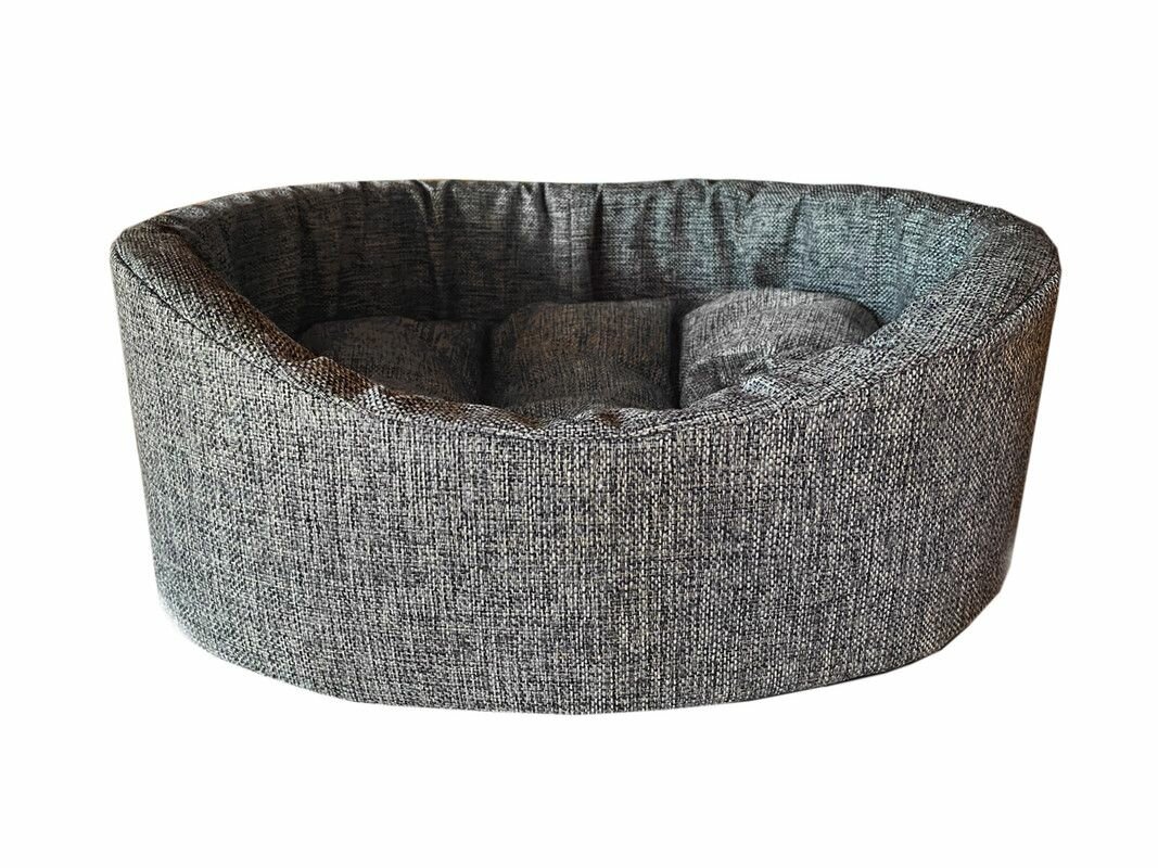 HOMEPET Wool лежанка круглая (43 х 38 х 15 см., Коричневая) - фото №2