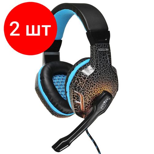 Комплект 2 штук Гарнитура для ПК Oklick HS-L400G ZEUS черно-синий 18м NO-3000 LED 522200₽