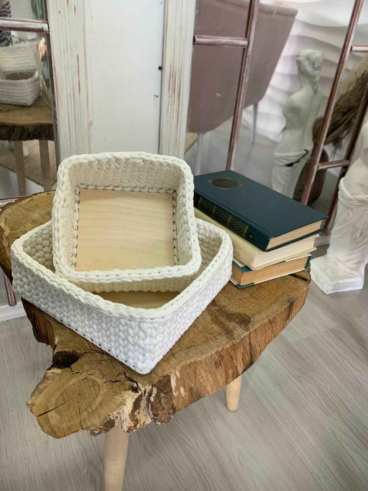 фото Набор квадратных корзин набор органайзеров для хранения подарок на новый год