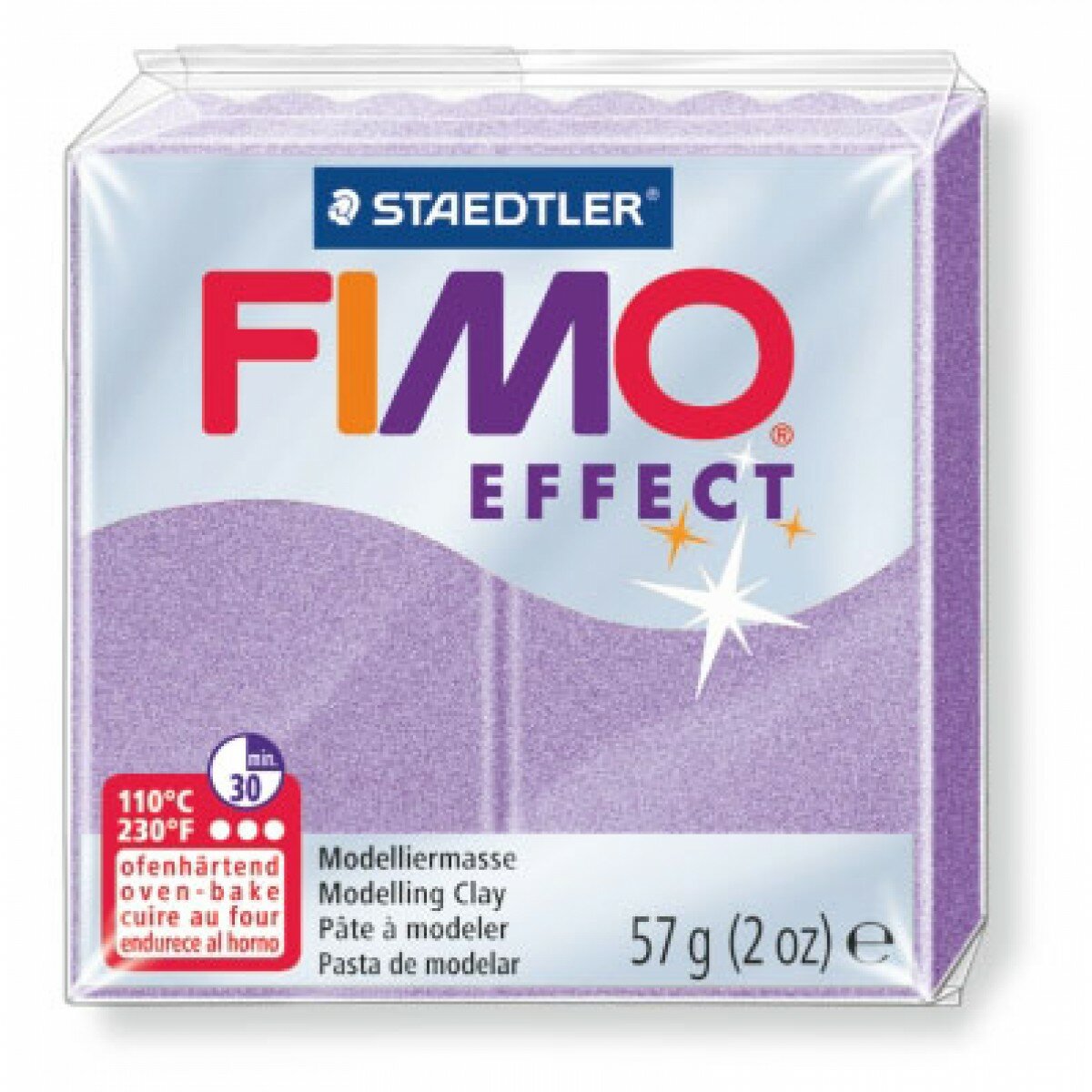 Полимерная глина FIMO Effect 55 х 55 х 15 мм перламутровый лиловый FIMO 8020-607