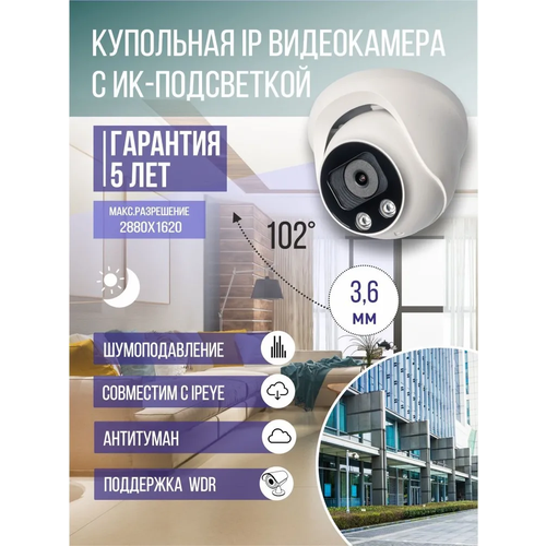 Купольная IP видеокамера IPTRONIC IPT-IPL1921DM36P 1205100₽