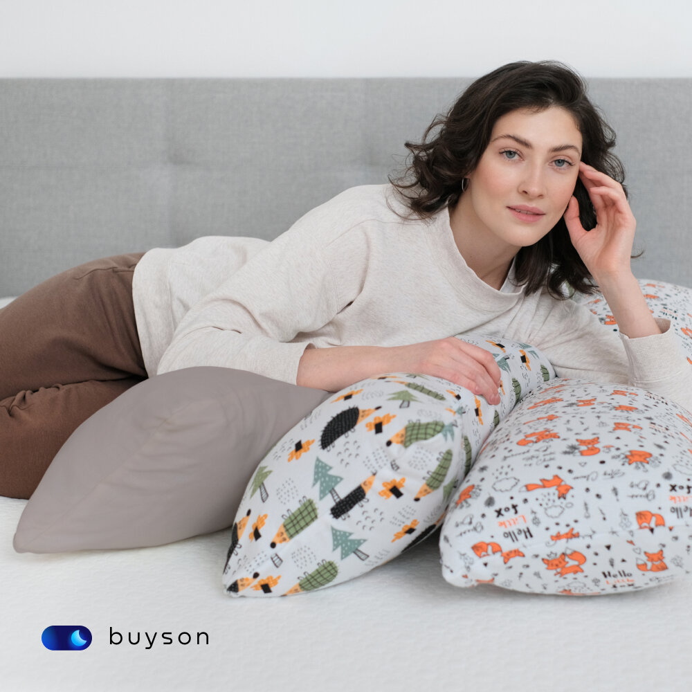 Подушка-обнимашка 160х35 см, buyson BuyComfy, для взрослых, детей и беременных - фотография № 13