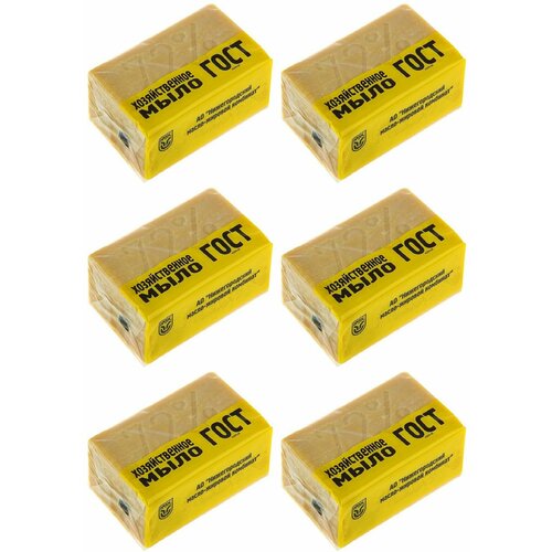 Нмжк Мыло хозяйственное ГОСТ 72% в упаковке, 200 г, 6 шт