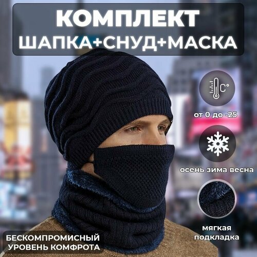 фото Шапка , размер универсальный, синий нет бренда