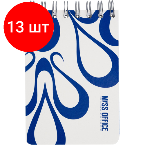 Комплект 13 штук, Блокнот Attache Selection Miss Office А6, 120л, спираль, белый бизнес тетрадь attache selection miss office а5 120л спираль белый