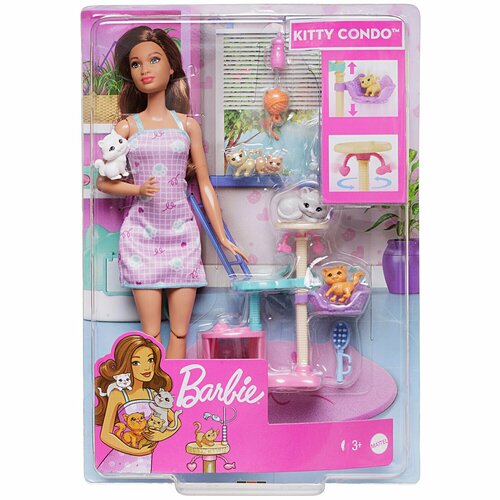 Кукла с питомцами Mattel Barbie, Kitty Condo, с котятами