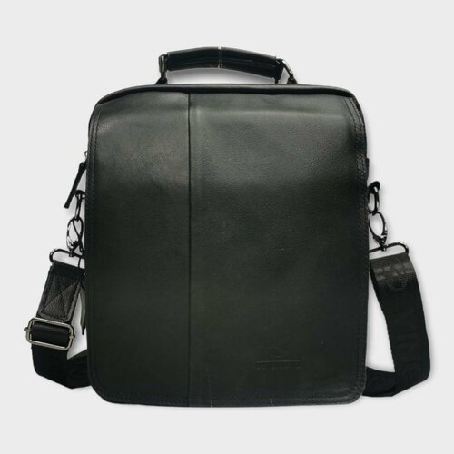 Сумка мессенджер POUCHMAN, фактура гладкая, черный