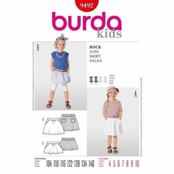 Выкройка Burda 9492-Юбка