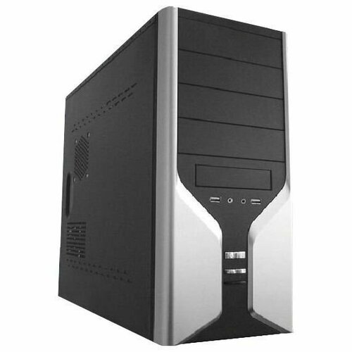 Корпус для персонального компьютера Miditower Trin (PA-803 BK-SR-BK) ATX black/silver без БП 92 мм x 92 мм x 25 мм dc 12v 2pin 65 01cfm корпус компьютера охладитель процессора вентилятор охлаждения