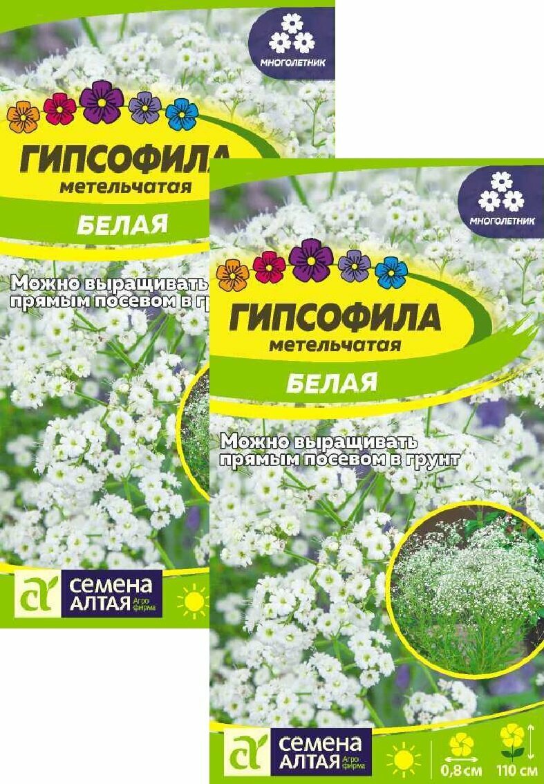 Семена Гипсофила Белая метельчатая (0,05 г), 2 пакета, Семена Алтая