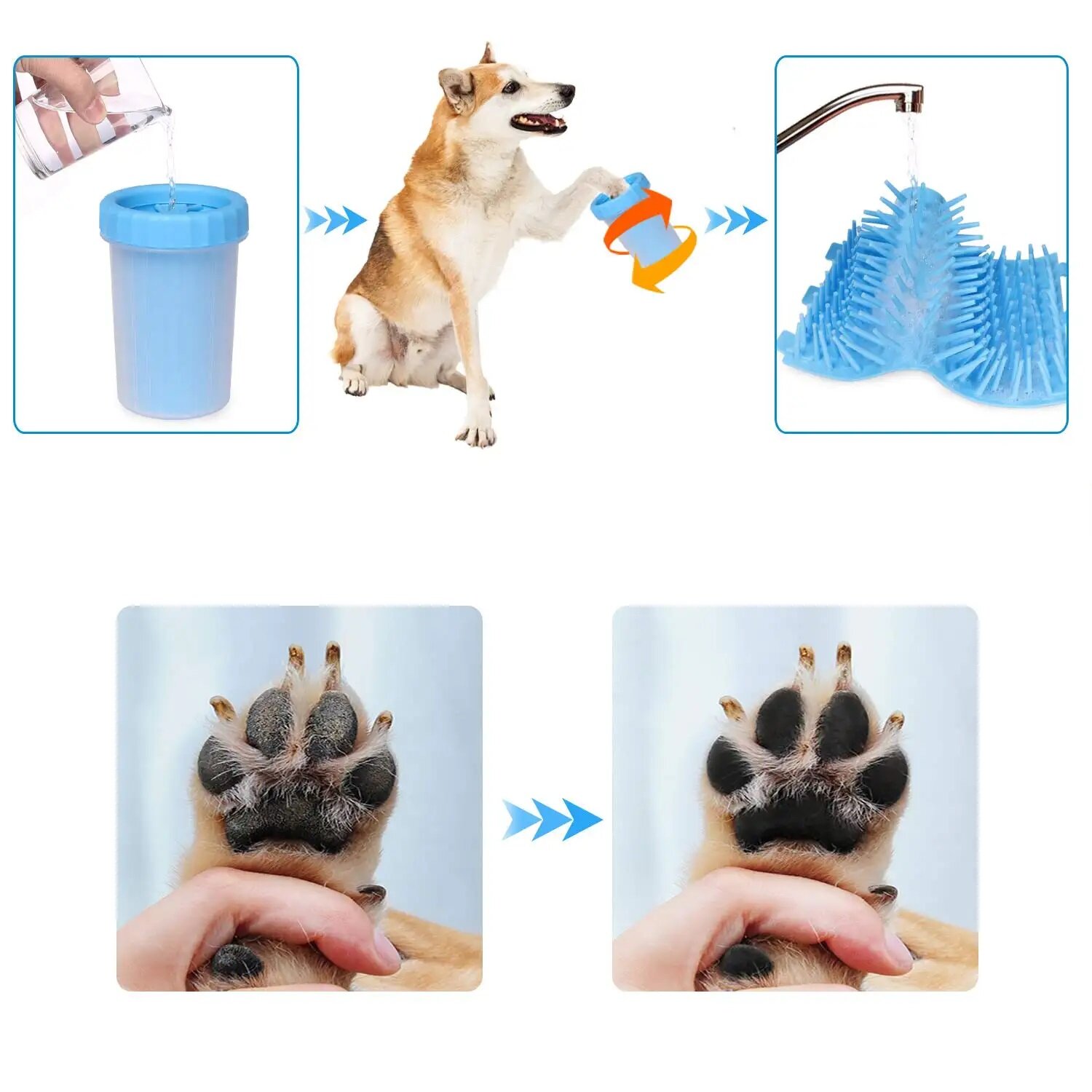 Лапомойка силиконовая для крупных и средних пород собак,15 см, стакан для мытья лап