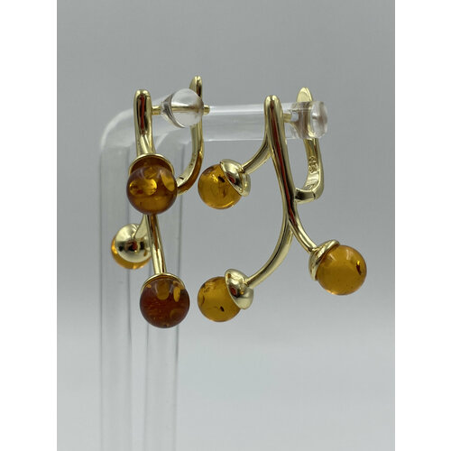 Серьги с подвесками AMBER Land, янтарь прессованный