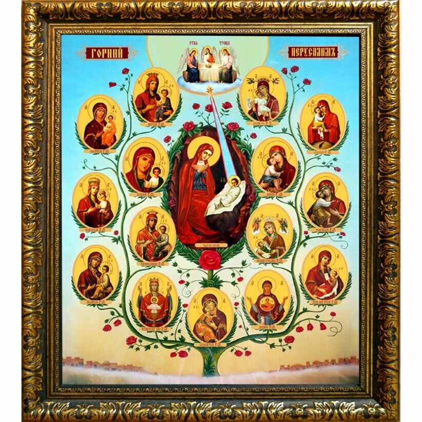 Древо Пресвятой Богородицы (Горний Иерусалим). Икона на холсте.
