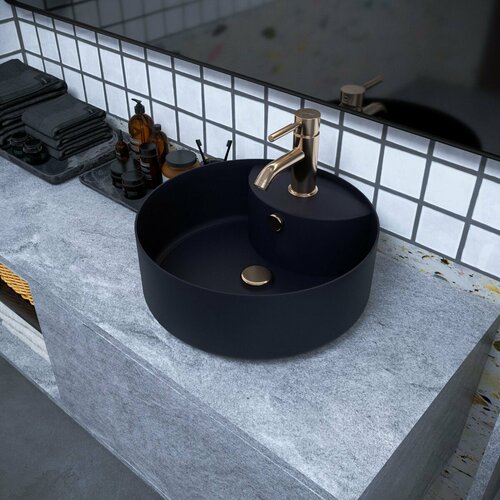 Раковина для ванной / Накладная раковина Diana 40 см, черный матовый