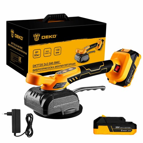 Виброприсоска аккумуляторная для укладки плитки DEKO DKTT20 20В 2x20Ач в кейсе 11036₽