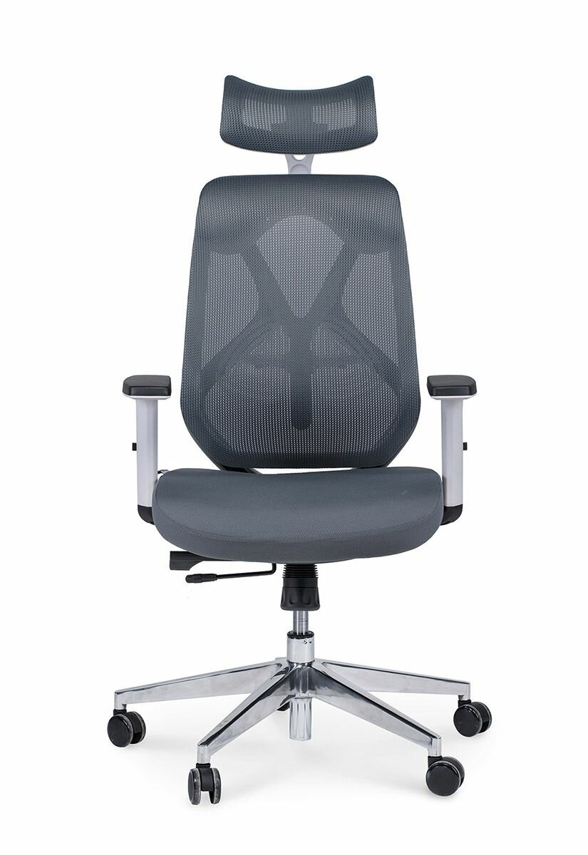 Офисное кресло NORDEN Имидж gray с подголовником крестовина алюминий бесшумно