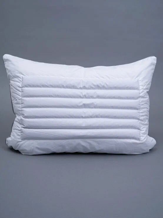 "Подушка для сна "АнВел Орто" воздухопроницаемая, 50х70 средняя жесткость, Холлофайбер лузга гречихи и Эффект микромассажа