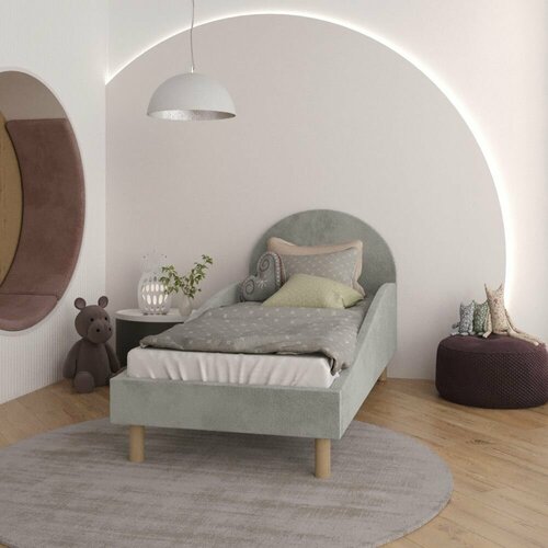 Детская кровать мягкая с бортиками 80x200 Солнышко цвет Бежевый