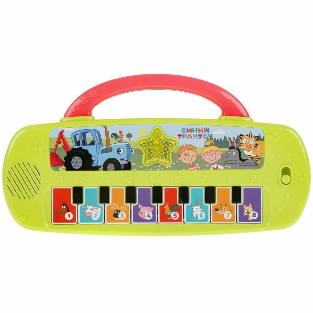 Музыкальная игрушка умка Электропианино Синий трактор 9 песен из м/ф, учим цифры HT1050-R