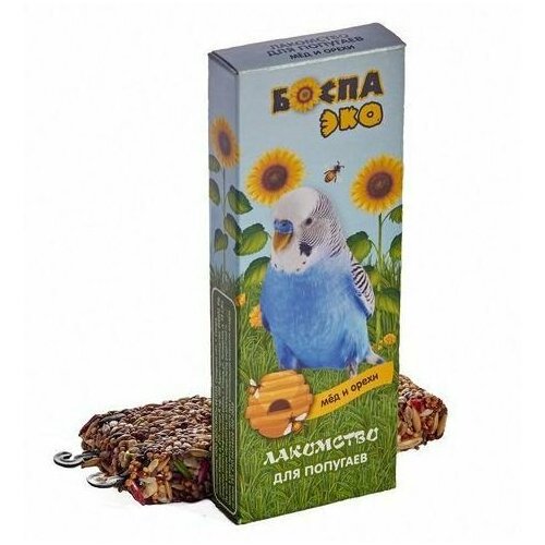 Боспа Лакомство для попугаев Эко мед и орехи 2 шт 90 г 319₽